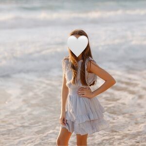 abercrombie kids Light Blue Ruffle Sundress with Lace Trim. Beach preppy summer